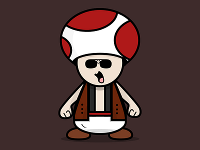 Biker Toad biker characters design illustration mario nintendo super mario toad