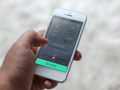 Opti Diet iOS app UI