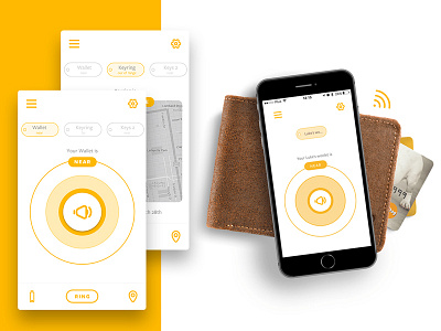 Refined smart wallet app for iOS app ios mobile ui ux wallet woolet yellow