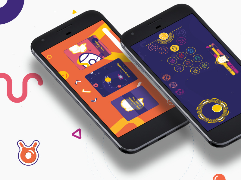 Photon robot android game app children kid game toy ui branding robot photon android pixel