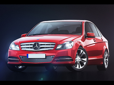 Mercedes C180 Studio 2 3ds after effects max photoshop vray