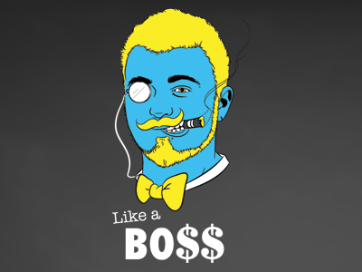 Like a Boss design print screen vector