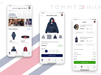 Tommy Hilfiger Ios App ui concept Design app commercial design flat ui ux