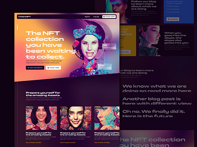 MeinNFT ai collection dynamic gradient landing nft page ui ux web3 website