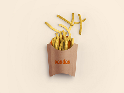 PayDay branding design fast food identity logo minimal orange package packaging