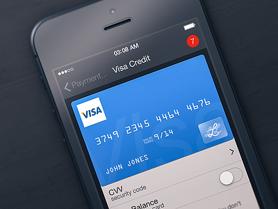 Visa Credit app blue card clean credit card dark ios ios 7 iphone lemon visa