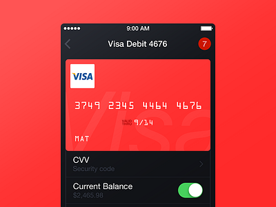 CC Dark credit card dark ios7 iphone red