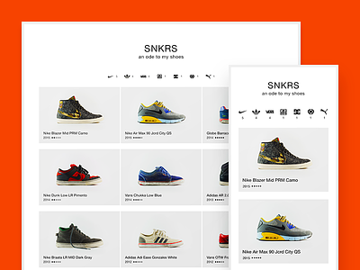 SNKRS clean minimal responsive shoes website white