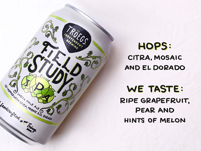 Tröegs Field Study IPA beer beer design brewery brewery branding design lettering packaging troegs