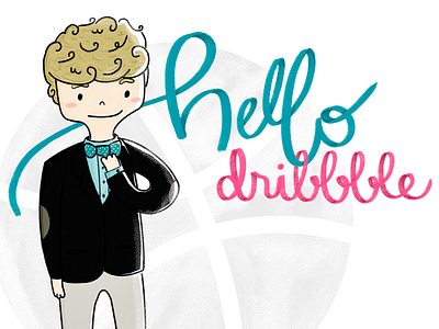Hello Dribbble! :) draw handlettering handmade hellodribbble illustration lettering