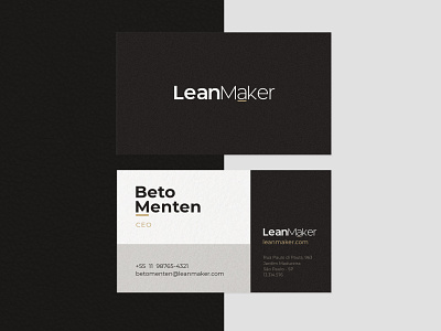 Business Card | Lean Maker brand branding cartão cartão de visita cartão de visitas dark identidade de marca identidade visual identity marca minimal minimalism minimalist minimalist design minimalist logo visual identity