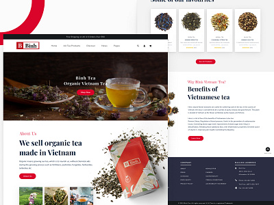 Binh Tea - Food & Drink Website design interface ui uiux ux website webstore