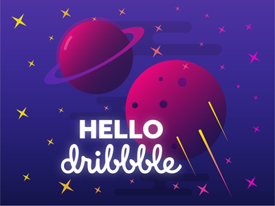 My First Shot hello illustration planets