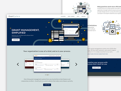 Grant Management Home Page homepage site ui web web design website