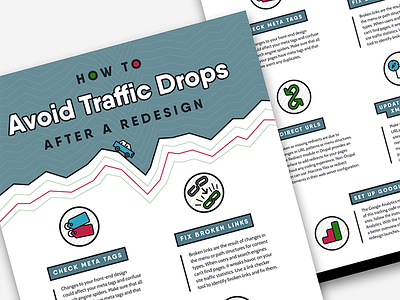 Avoiding Traffic Drops Infographic flat flat design graphic design icons info infographic infographics list redesign site