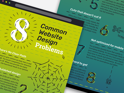 8 Common Website Design Problems Infographic design flat flat design graphic design icons infographic infographics list problems site web website