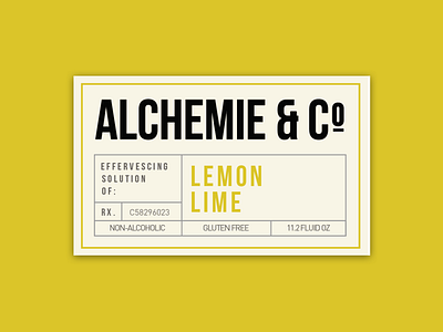 Alchemie Soda Bottle Front Label alchemie alchohol beer branding design flat graphic design label label design labeldesign soda soda can sticker typography vector vintage