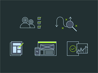 UX Process Icons branding design flat flat design graphic design icon icon design icon set iconography icons illustration infographic line process ui ux uxui vector