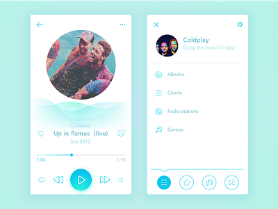 Smart Music App app graph interaction interface layout minimal music player ui user