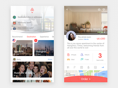 "ai bi ying"Airbnb Redesign accommodation airbnb app booking living room tourist
