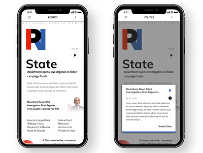 NPR News App Redesign Concept news newsfeed newspaper npr radio uidesign ux web design