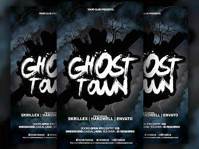 Ghost Town Halloween Flyer flyer ghost halloween town