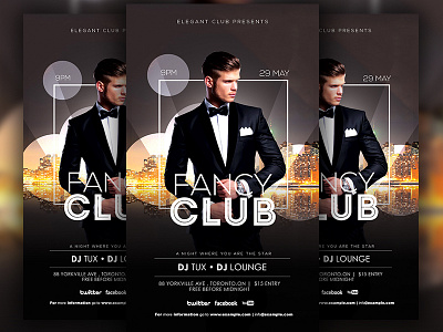 Fancy Club Night flyer fancy flyer tuxedo