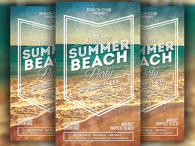 Vintage Summer Beach Party flyer summer