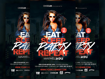 Eat Sleep Party Repeat Flyer flyer