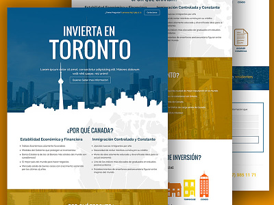 Invierta en Toronto Landing Page html psd to