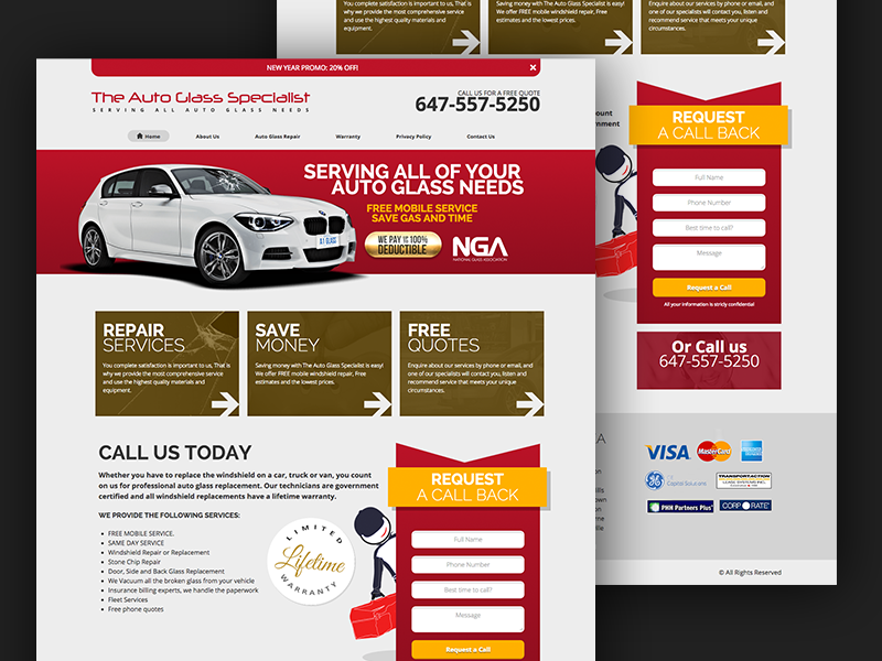Perfect Auto Glass Template by Gian Di Serafino on Dribbble