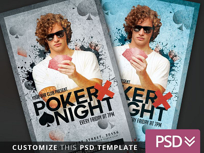 Poker Night Flyer Template buy cards customize download event flyter friday graphicriver night poker psd