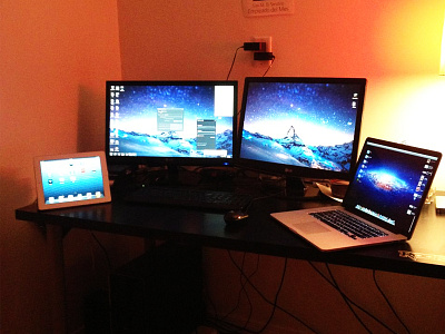 My Workspace desk desktop dribbble followers home ipad mac monitors office perfect retina space workspace