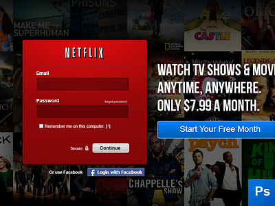 Netflix Index Page Psd