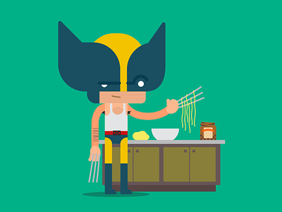 Wolverine stays at home. art artwork cartoon character character character design design draw illustration logan superheroes wolverine xmen