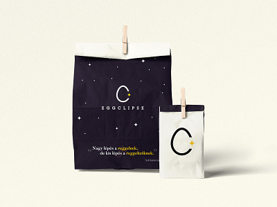 Eggclipse - brunch bar branding - paper bags