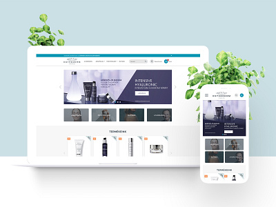 Cosmetic e-commerce webdesign - desktop and mobile view