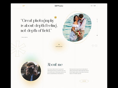 Wedding and light painting photographer landing page design