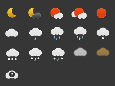 Weather cloudy icon moon rainy snow suny ui weather