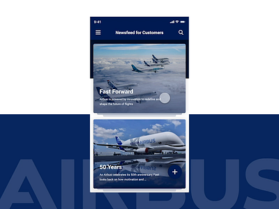 Airbus Newsfeed App animation design prototyping ui user experience user interface ux