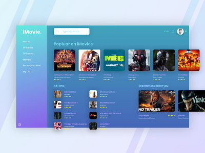 iMovie Landing page design landing page movies ui user experience user interface ux website