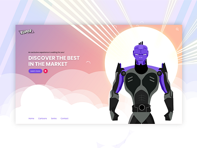 Super Hero Landing Page artwork cartoon design illustration landing page ui user experience user interface ux website