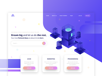 Isometric Design Landing page