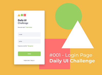 #001 - Login Page | DailyUi Challenge 100 day challenge app daily dailyui design mobile ui ui ux uidesign ux web