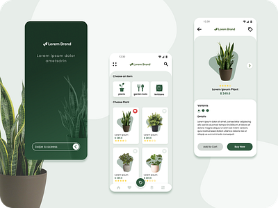 Plants E-commerce - Mobile App app design mobile mobile app ui