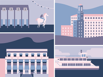 Hot Springs arkansas character design editorial illustration flat illustration illustration magazine illustration minimal minimal illustration pastel colors vector