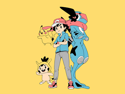 Satoshi & Pokemon_Illustration