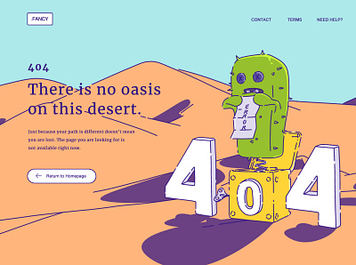Desert Theme_ 404 Error web page design 2d 404 branding cactus character design desert design error flat illustration typography ui webdesign