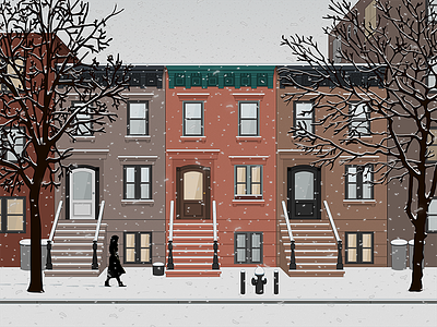 A Year: Snow brooklyn illustrator seasons sketch snow street svg vector art winter