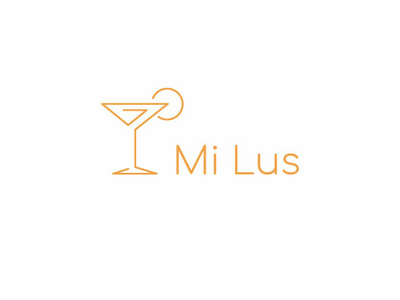 Mi Lus Cocktail Logo concept design flat illustration logo vector